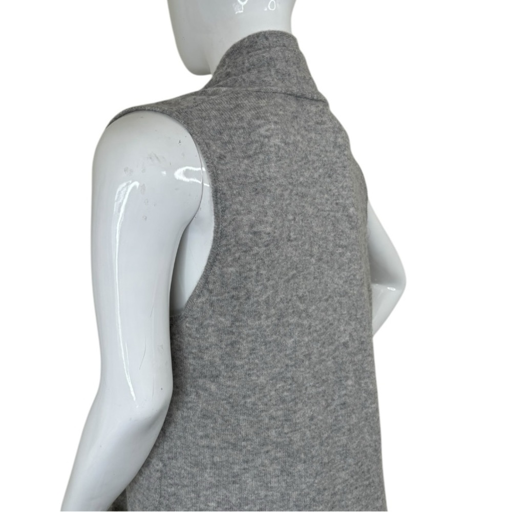InCashmere Cashmere grey Sleeveless Open Vest sweater cardigan layering piece L - Picture 7 of 17